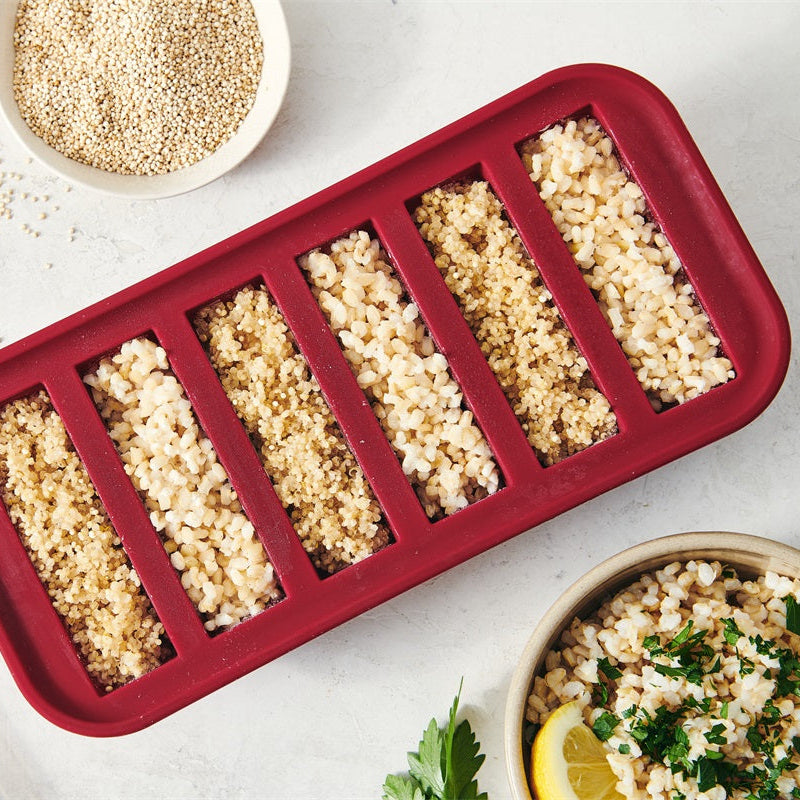 Souper Cubes Frysform i Silikon med Lock 6x125 ml Cranberry