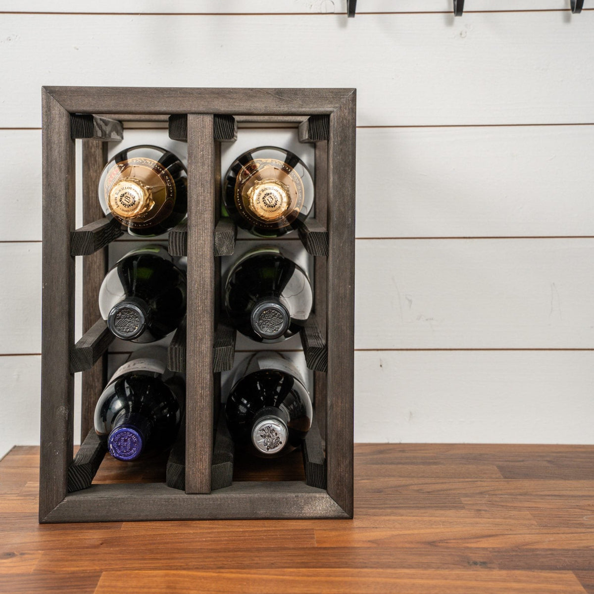 Swedish Wine Rack Furu Vinställ 6 flaskor svart