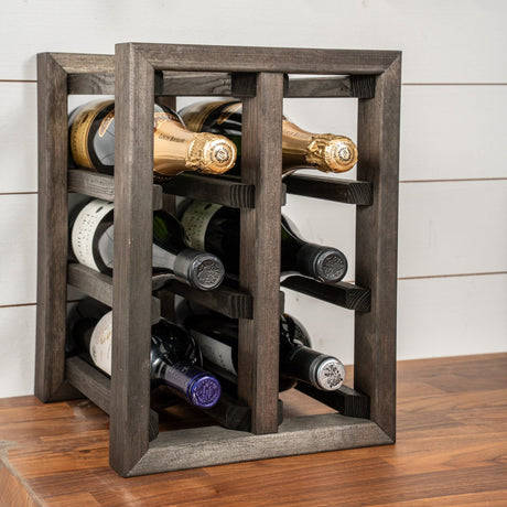 Swedish Wine Rack Furu Vinställ 6 flaskor svart