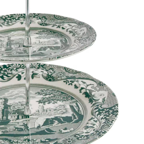 Spode Heritage Green Italian kakfat 2-vånings grön/vit