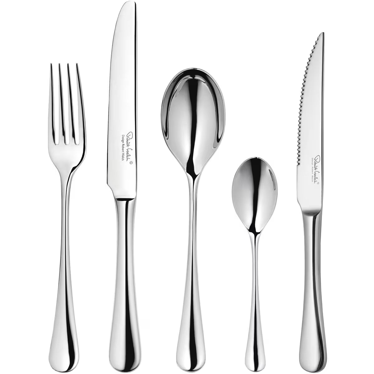 Robert Welch Radford bestickset 24 delar + 6 grillknivar blankt stål