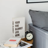 Safly Coffee Table Book med brandfilt 16x28 cm krämvit