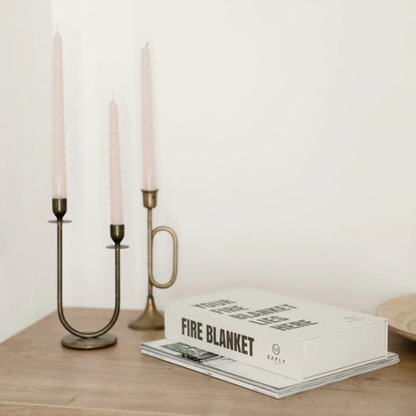 Safly Coffee Table Book med brandfilt 16x28 cm krämvit