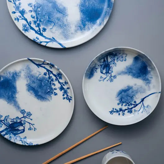 Stiernholm Yan tallrik 27 cm beige/blå