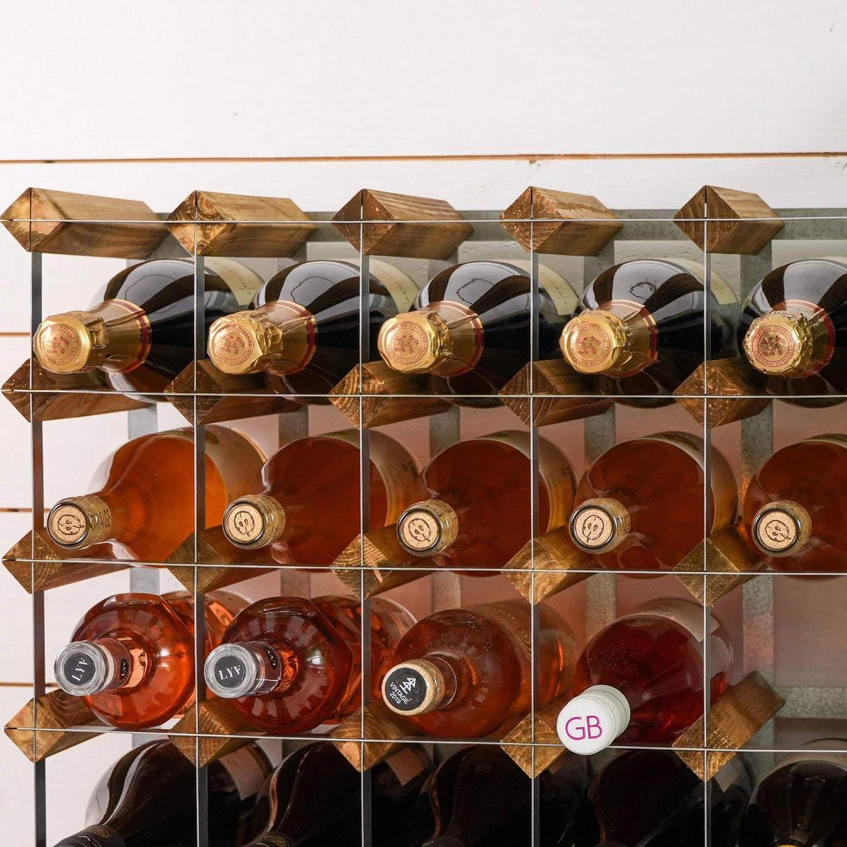 Traditional wine rack Vinställ Påbyggnadsbart 30 Flaskor Light oak