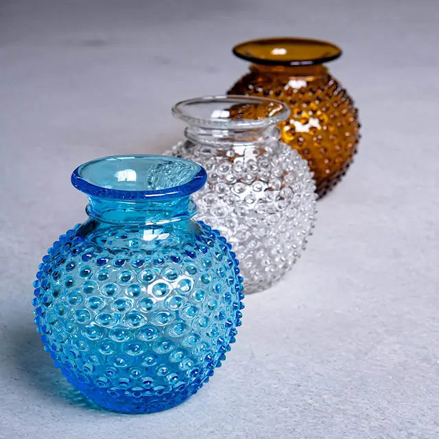 Klimchi Hobnail vas med kant 18 cm crystal