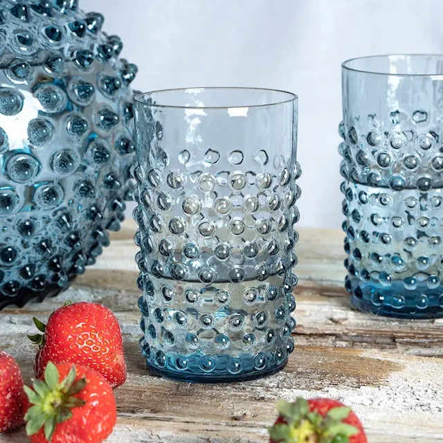 Klimchi Hobnail glas 20 cl misty blue