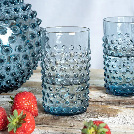 Klimchi Hobnail glas 20 cl misty blue
