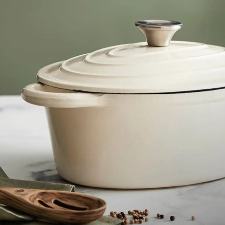 Barbary&Oak Gjutjärnsgryta oval 29 cm 3 L Creme