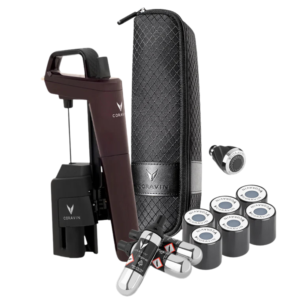 Coravin Timeless Six+ vinkonserveringssystem i väska 12 delar Limiterad röd