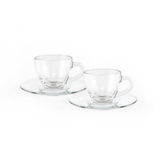 Bialetti Vetro Espressokopp Med fat 2-pack 9 cl glas