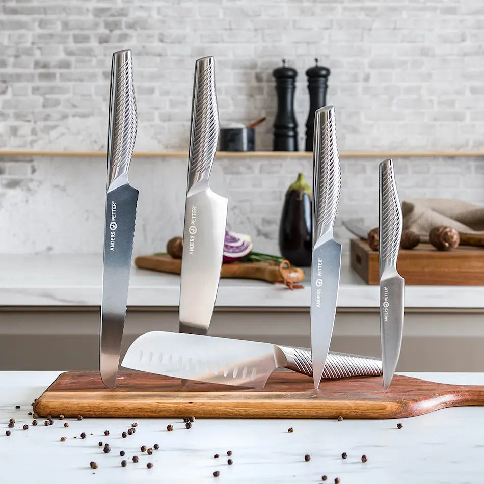 Anders Petter Stripe Knivset 5 delar Rostfritt stål