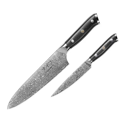 Damaskus By Haws G10 knivset 2 delar kockkniv + allkniv