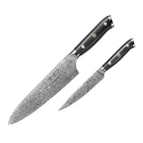Damaskus By Haws G10 knivset 2 delar kockkniv + allkniv