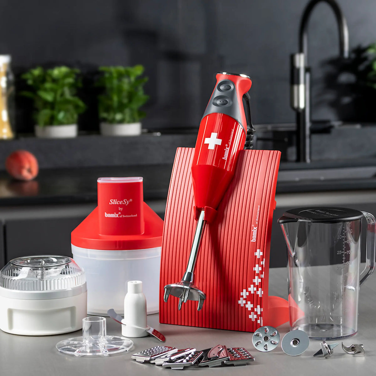 Bamix Stavmixer Swissline Superbox 200 w Röd