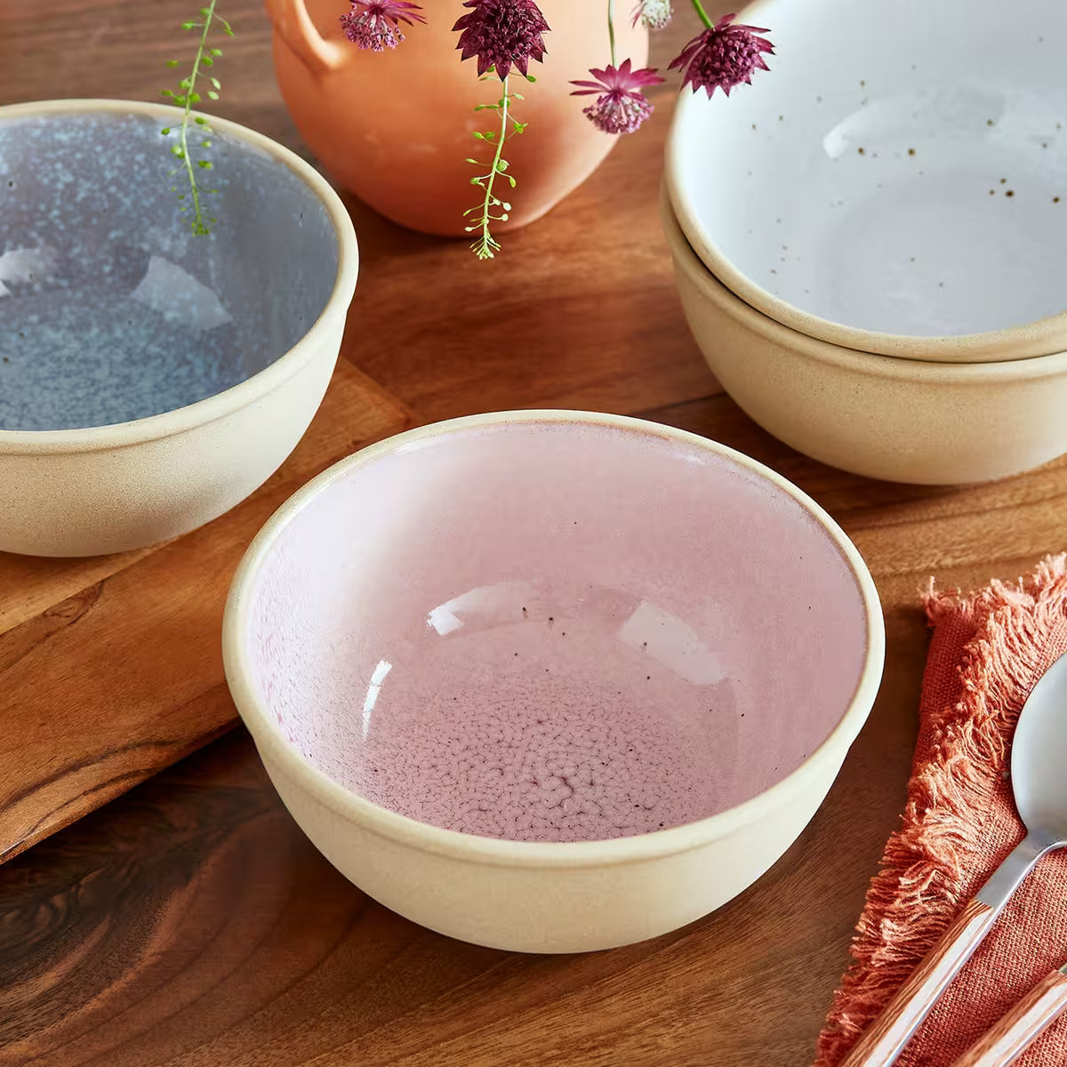 Portmeirion Minerals skål 15 cm 4-pack, rose quartz