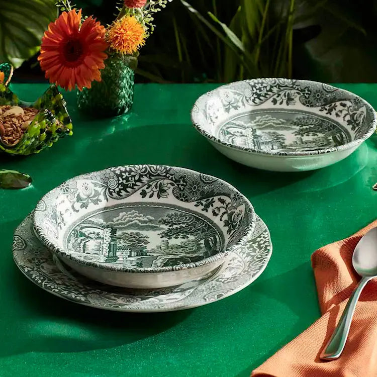 Spode Heritage Green Italian skål 15 cm, grön/vit