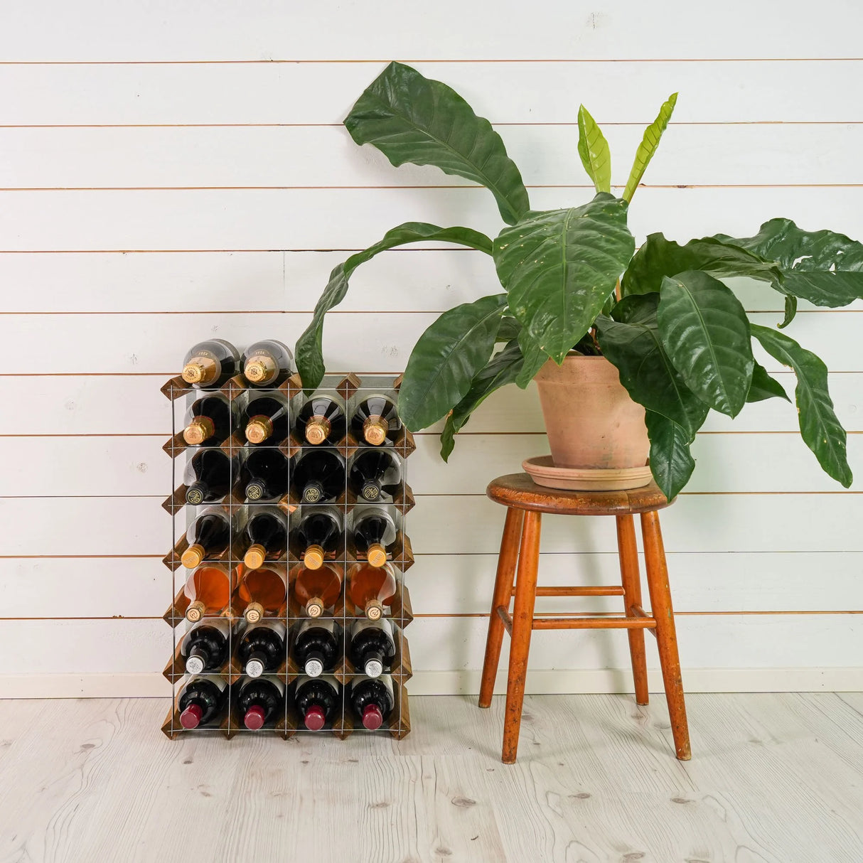 Traditional wine rack Vinställ Påbyggnadsbart 30 Flaskor Light oak
