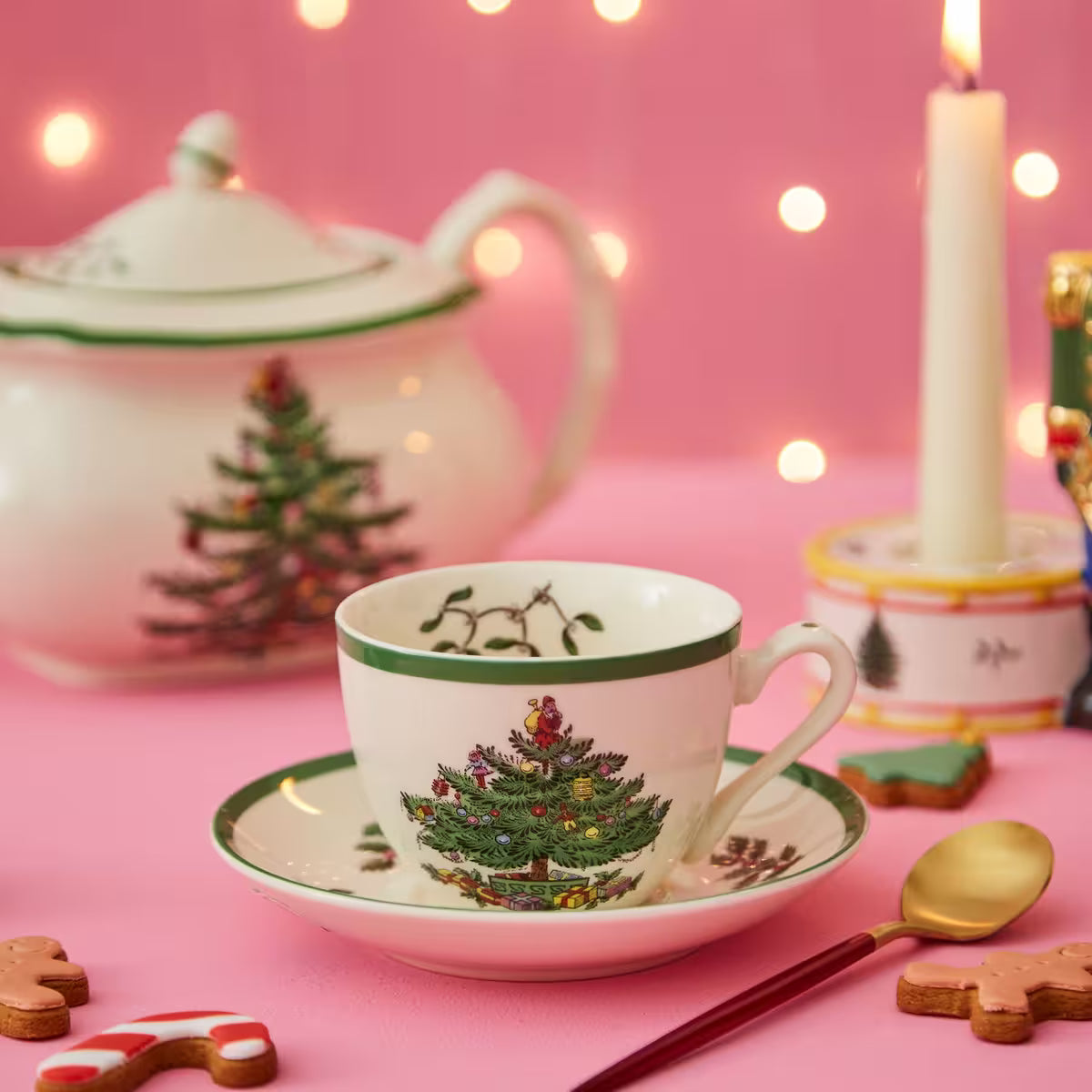 Spode Christmas Tree tekopp med fat 20 cl