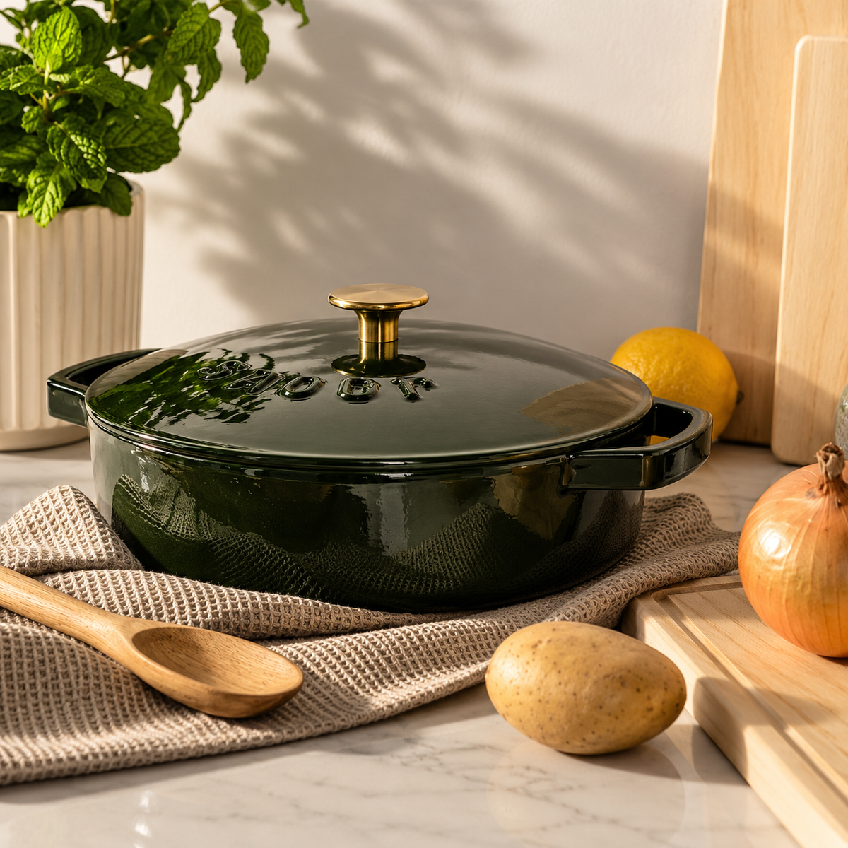 Sabor Classic buffégryta 3,5 L gjutjärn Shiny Green