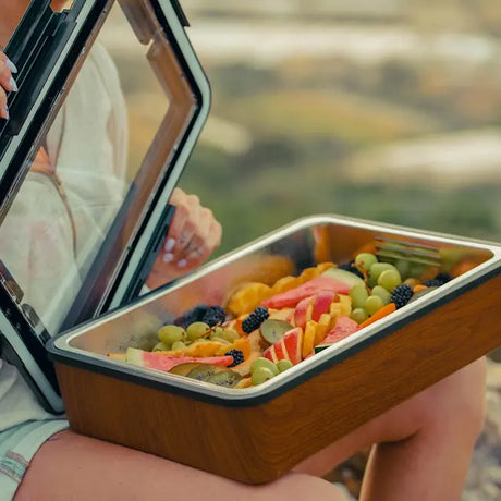 Platterbox Matlåda isolerad med kylning 5,5 L Walnut