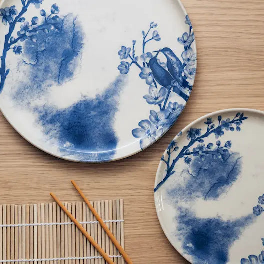 Stiernholm Yan tallrik 27 cm beige/blå