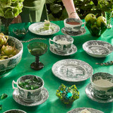Spode Heritage Green Italian frukostkopp + fat 28 cl grön/vit