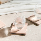 Stiernholm Marmor glasunderlägg 10x10 cm 4-pack rosa