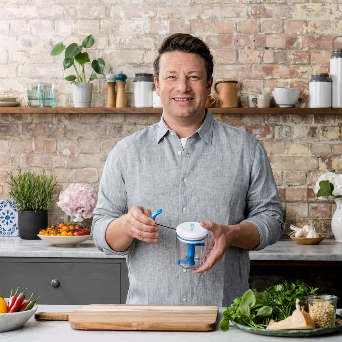 Jamie oliver Chop & Shaker minihackare 450 ml, blå