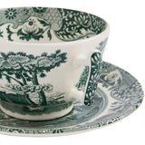 Spode Heritage Green Italian tekopp + fat 20 cl grön/vit