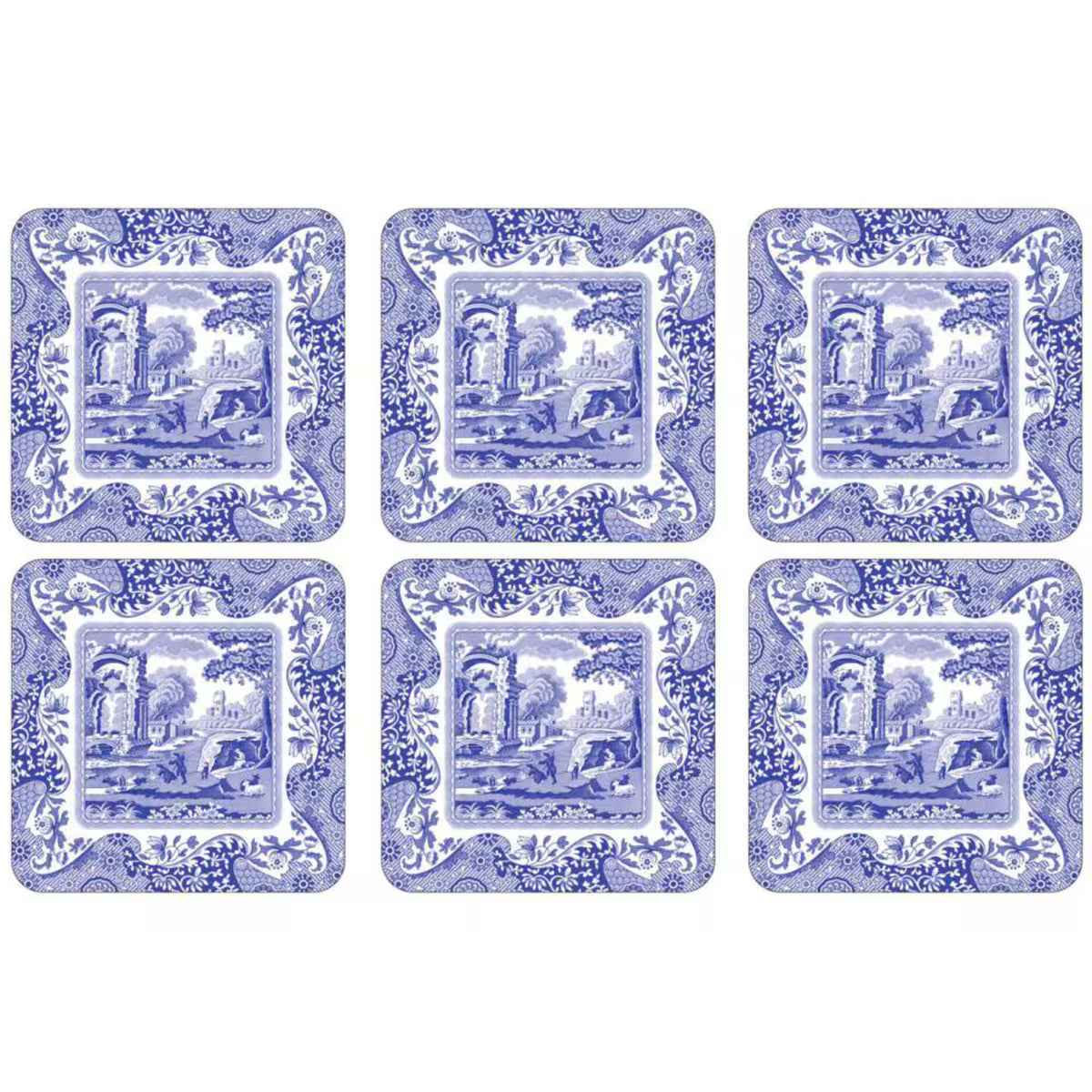 Spode Blue Italian Glasunderlägg 6-pack