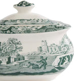 Spode Heritage Green Italian sockerskål med lock 25 cl grön/vit