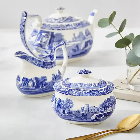 Spode Blue Italian Sockerskål med lock 25 cl