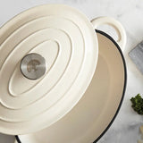 Barbary&Oak Gjutjärnsgryta oval 29 cm 3 L Creme