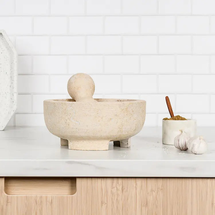 Sabor Mortel 20 cm beige marmor