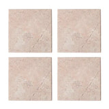 Stiernholm Marmor glasunderlägg 10x10 cm 4-pack rosa