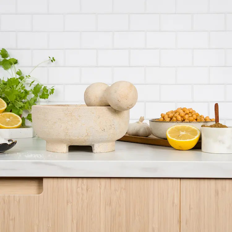 Sabor Mortel 20 cm beige marmor