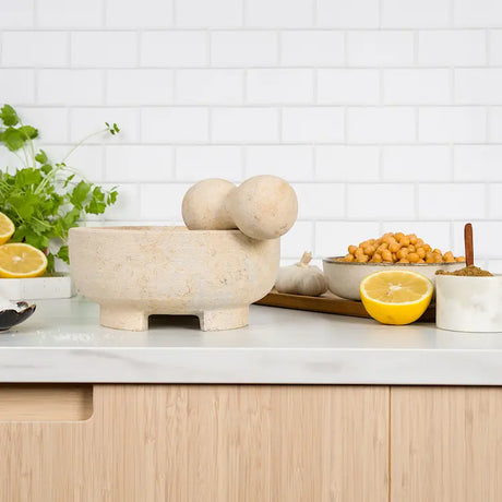 Sabor Mortel 20 cm beige marmor