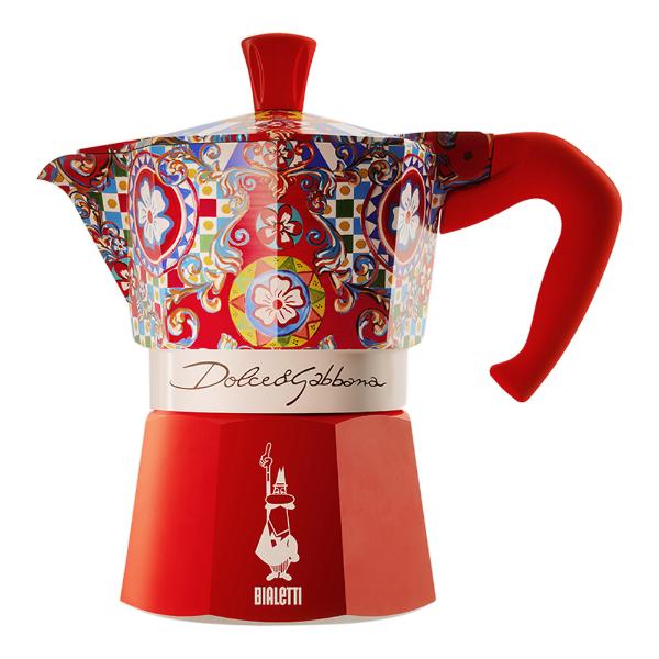 Bialetti Moka express Dolce & Gabbana 3 koppar Röd