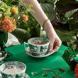 Spode Heritage Green Italian frukostkopp + fat 28 cl grön/vit