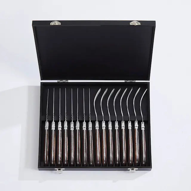 Laguiole By Hâws Grillkniv och grillgaffel 16 delar wengé