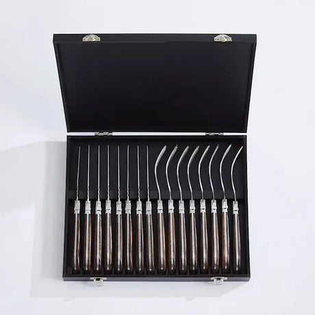 Laguiole By Hâws Grillkniv och grillgaffel 16 delar wengé