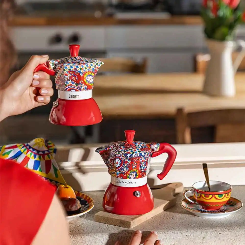 Bialetti Moka Induction Dolce & Gabbana 4 koppar Röd
