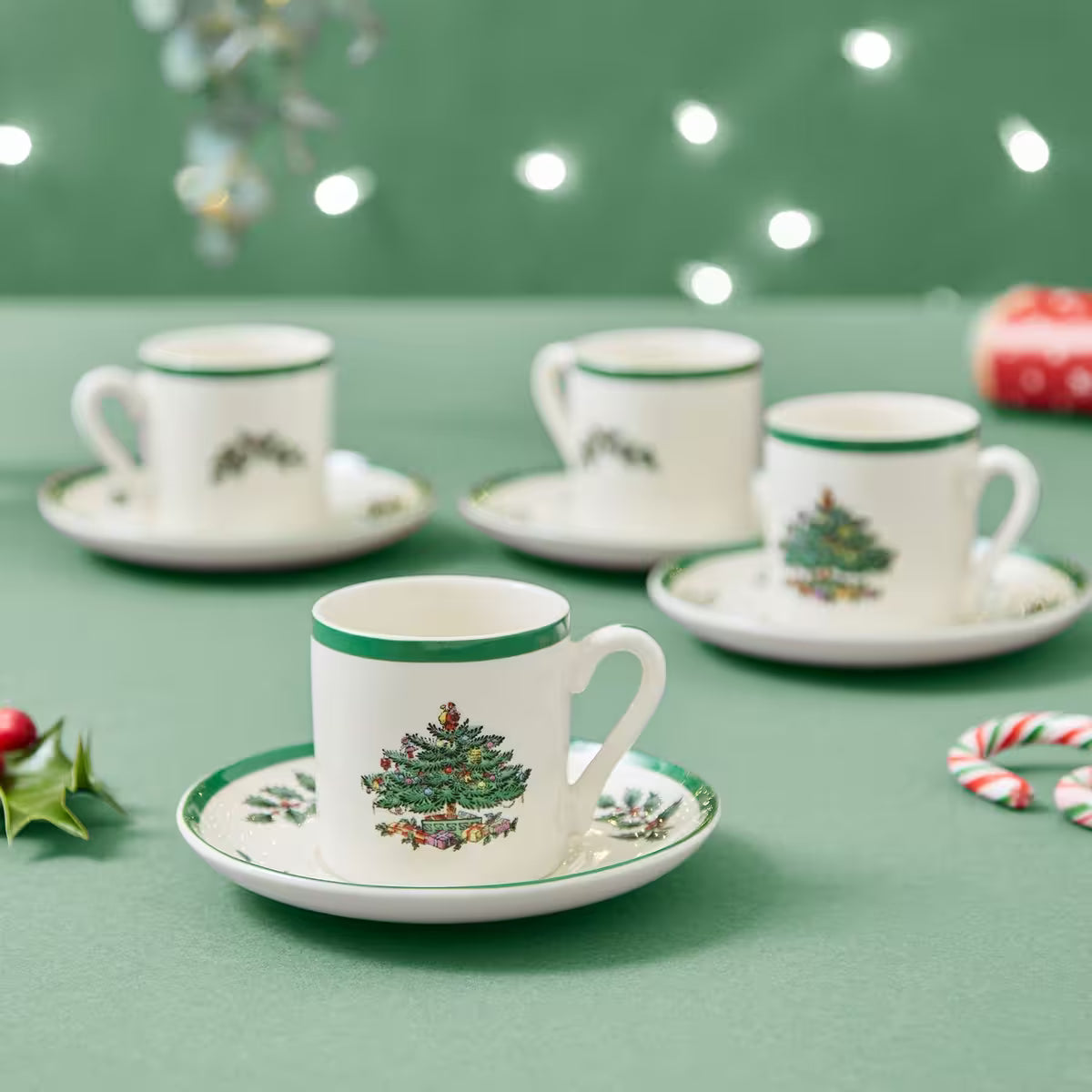 Spode Christmas Tree espressokopp 4-pack