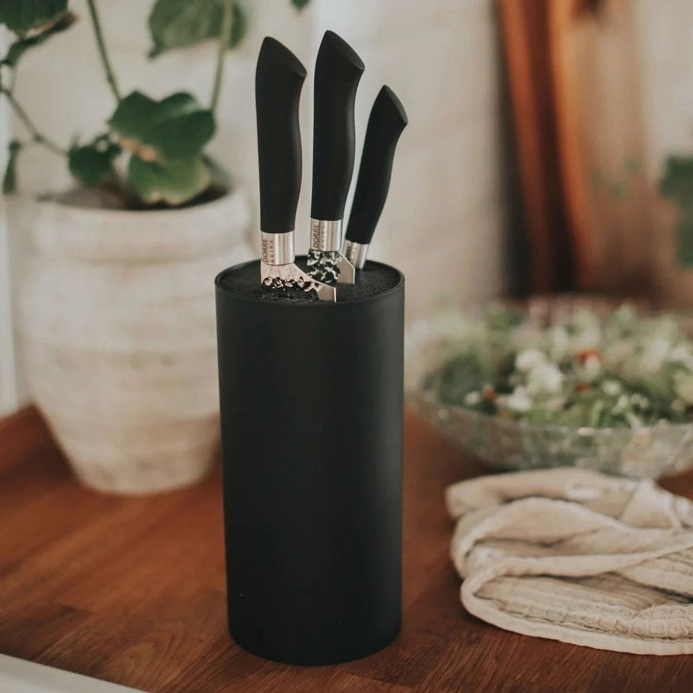 Dorre Akira Knivset med Svart Handtag - 3 Professionella Knivar - Kockensval