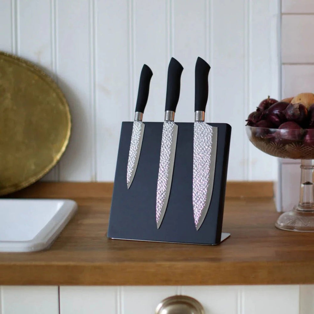 Dorre Akira Knivset med Svart Handtag - 3 Professionella Knivar - Kockensval