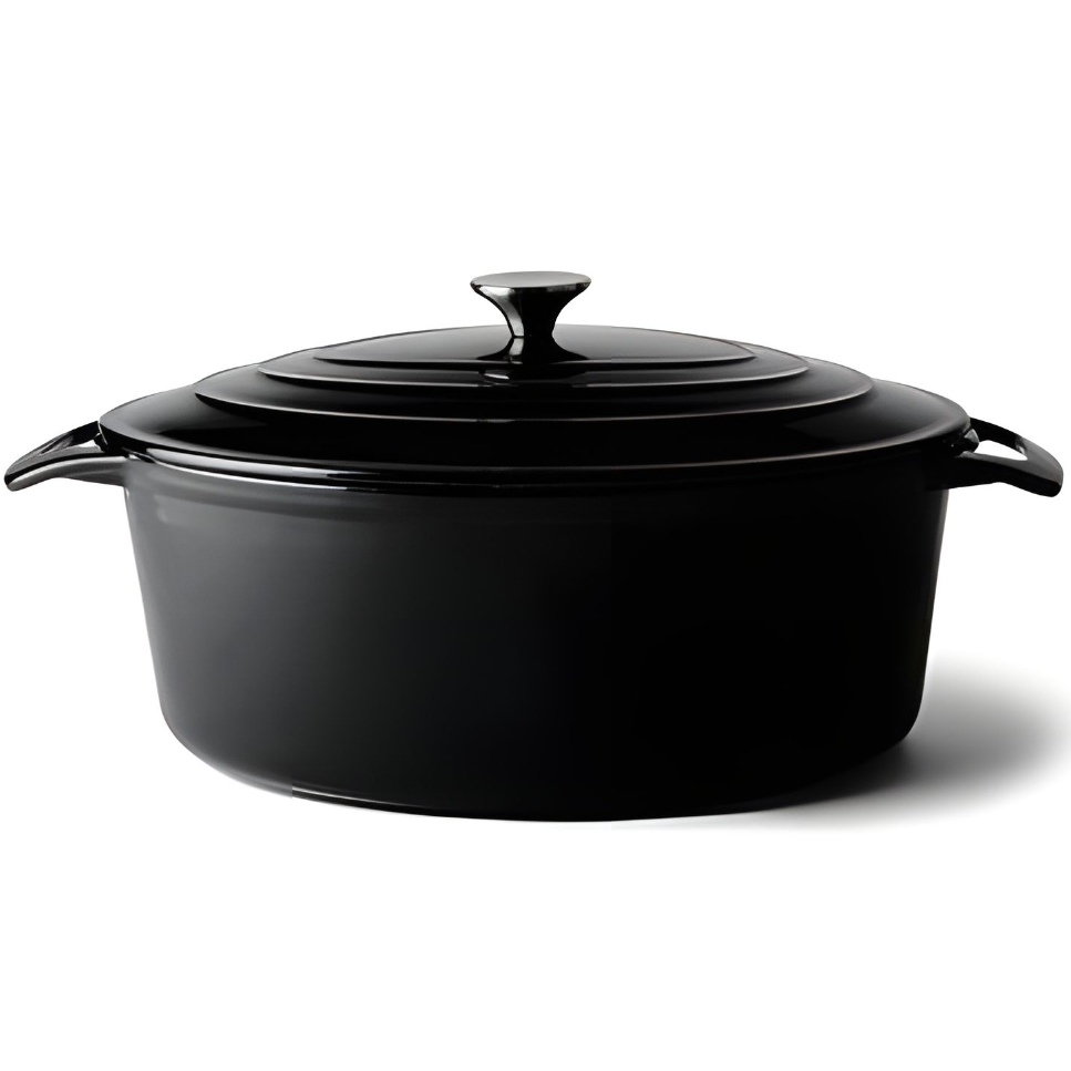 Senso Kitchen Gjutjärnsgryta Oval 5,8 Liter Svart