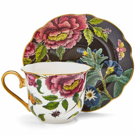 Spode Creatures of Curiosity Tekopp med fat 25 cl Snake/Black