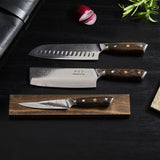 Damaskus By Haws Wengé knivset 3 delar brun