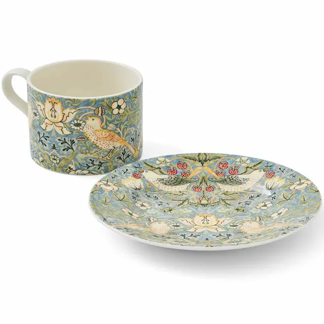 Spode Morris & Co Tekopp & Fat 28 cl Strawberry thief